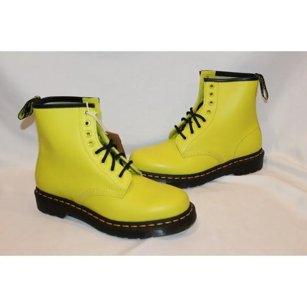 Dr. Martens Sulphur Yellow Combat Boots - Picture 2 of 12